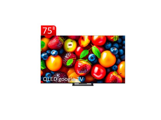 تصویر تلویزیون QLED UHD 4K هوشمند google TV تی سی ال مدل C745 سایز 75 اینچ